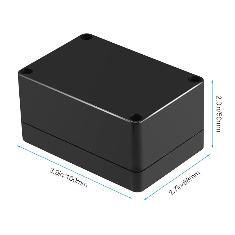 PINFOX 2 Pack Black Waterproof Plastic Project Box ABS IP65 Electronic Junction Box Enclosure 3.94 x 2.68 x 1.97 inch (100 x 68 x 50 mm) - Image 2